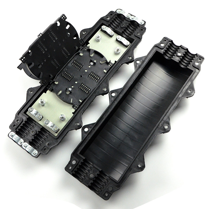 real black horizontal optical fiber splice closure product photo