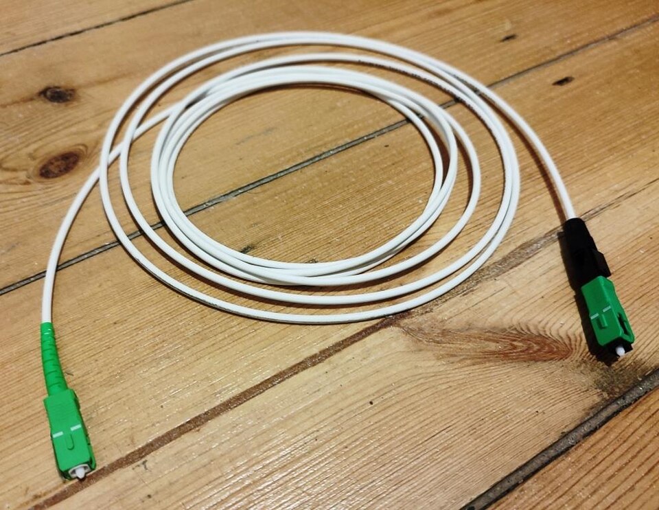 SC APC optical fiber connector from an actual product photograph
